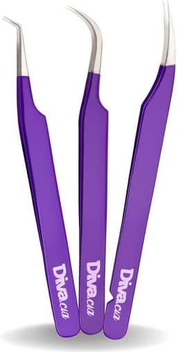 Kit 3 Pinças Extensão De Cílios Alta Precisão Para Volume Russo, Mega Volume, Fios Tecnológicos Lash Designer