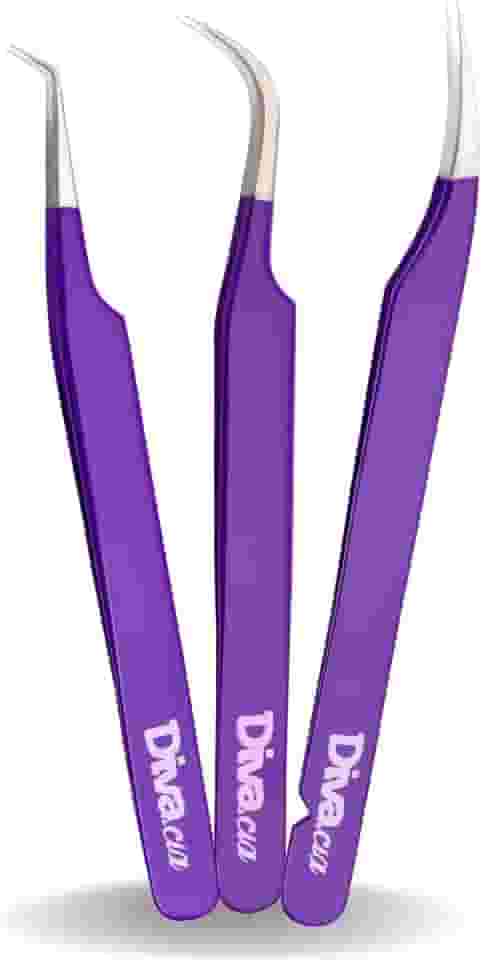 Kit 3 Pinças Extensão De Cílios Alta Precisão Para Volume Russo, Mega Volume, Fios Tecnológicos Lash Designer