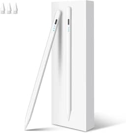 Caneta Touch Alta Precisão e Sensibilidade 2018-2025,Digiroot 4 Mins Fast Charge Pencil Para Apple iPad Air 3-5/M2/M3, iPad Pro 11"/12,9"/M4, iPad Mini 5/6, iPad 6-11 (Branco) com rejeição de palma