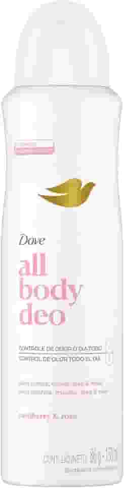 Dove All Body, Desodorante Corporal Aerossol, Para o Corpo Todo, Framboesa e Rosa 150ml