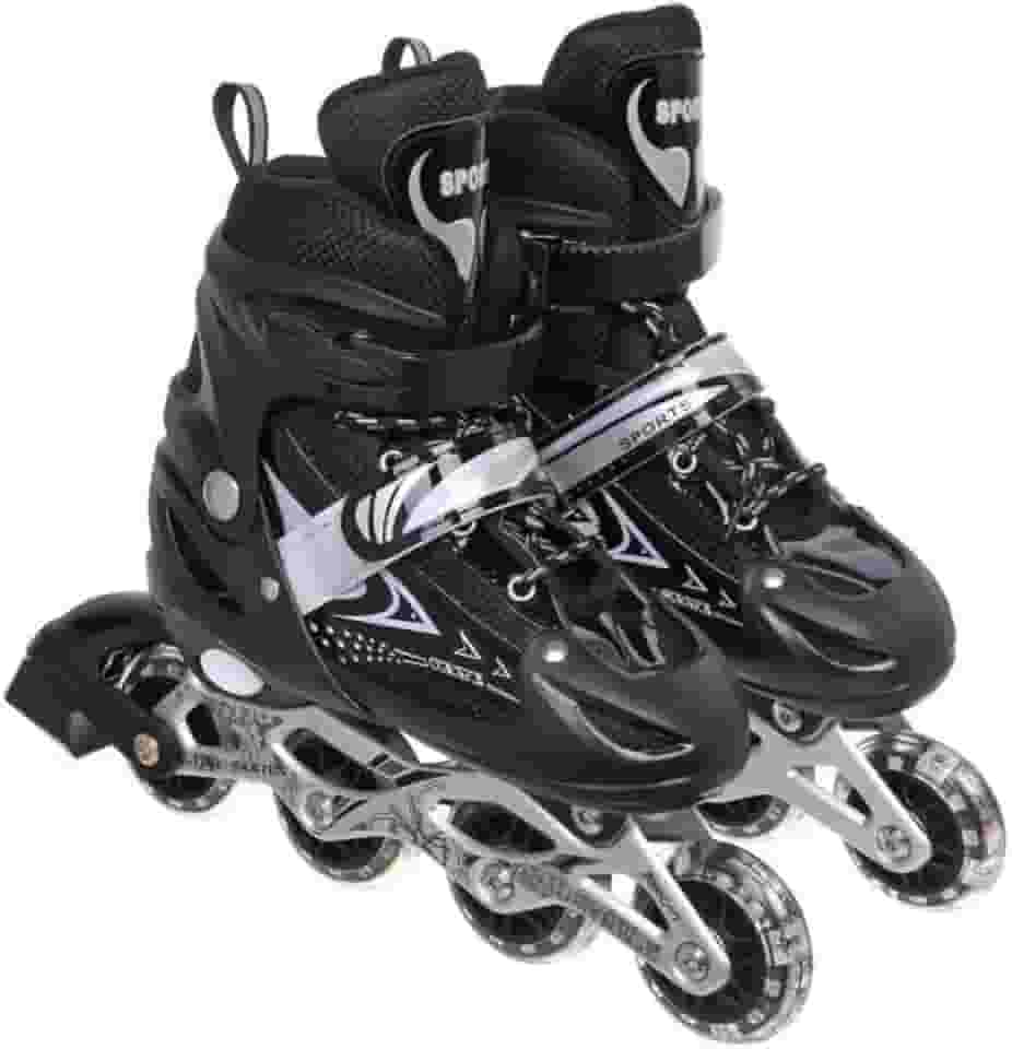 Patins Roller Inline 4 Rodas Skates Ajustavél com Rodas Iluminadas Jovens e Adultos, Para iniciantes, Adequado para uso Interno e Externo Roller Quad