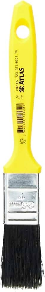 Atlas - Trincha Média de 1 Polegada com Cerdas Pretas para Pintura de Esmalte Sintético ou Base Água