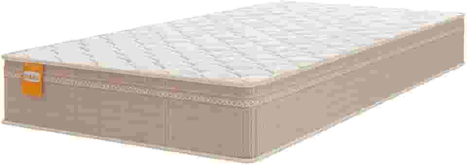 Colchão Solteiro Molas Qatar 88x188x22cm Bege/Branco Inducol - Suporta Até 200 Kg Por Pessoa