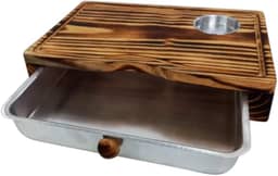 Tábua Inteligente De Carne Para Churrasco Madeira C/Gaveta