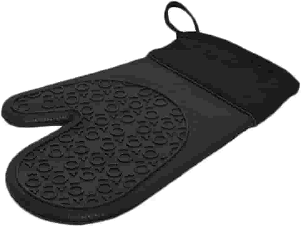 Mimo Style Luva de Silicone Preta com Tecido no Pulso, Suporta Temperaturas de Até 220ºC Sem Transferência de Calor e Sem Causar Ferimentos às Mãos