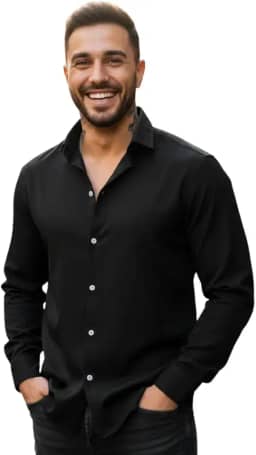 Camisa Social Masculina Manga Longa Gola Italiana confortavel e Elegante para Reunião e Ocasiões Especiais