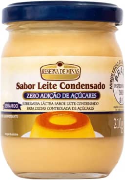 SOBREMESA LACTEA SABOR LEITE CONDENSADO ZERO AÇUCAR RESERVA DE MINAS 210g