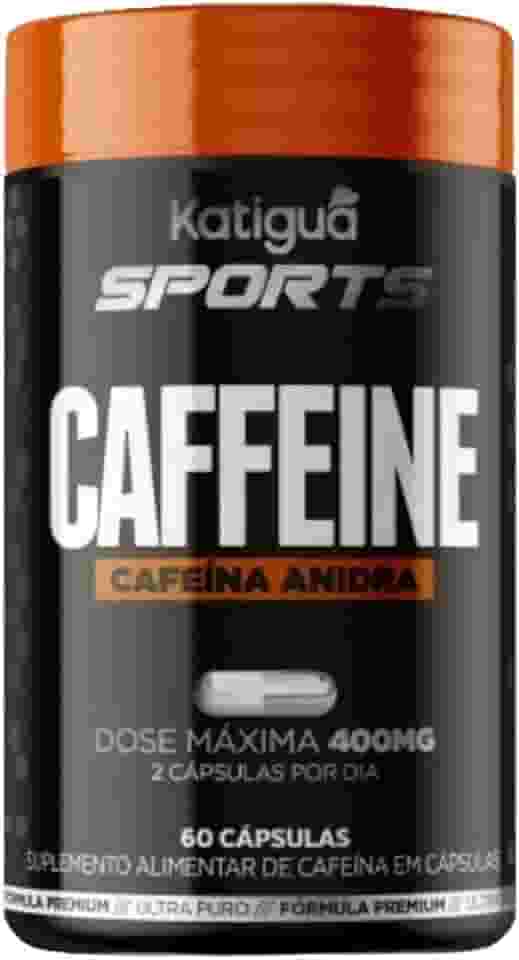 Katiguá Caffeine Cafeína Anidra Sem Sabor Vegan Products 60 Cápsulas Rígidas • 60 Doses Preto