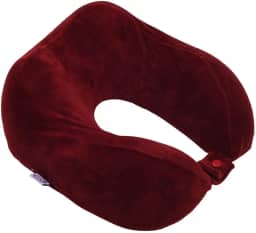 Travesseiro de Viagem Nasa | Marca - Kel | Anatômica, Cor Bordô – Apoio Cervical Ergonômico para Viagens