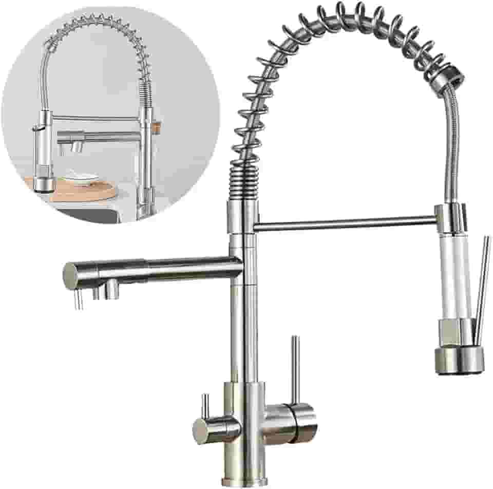 Torneira de Cozinha Monocomando Gourmet Aço Inox 304 2 Saídas Luxo Diversas Cores Brinovar (PRATA)
