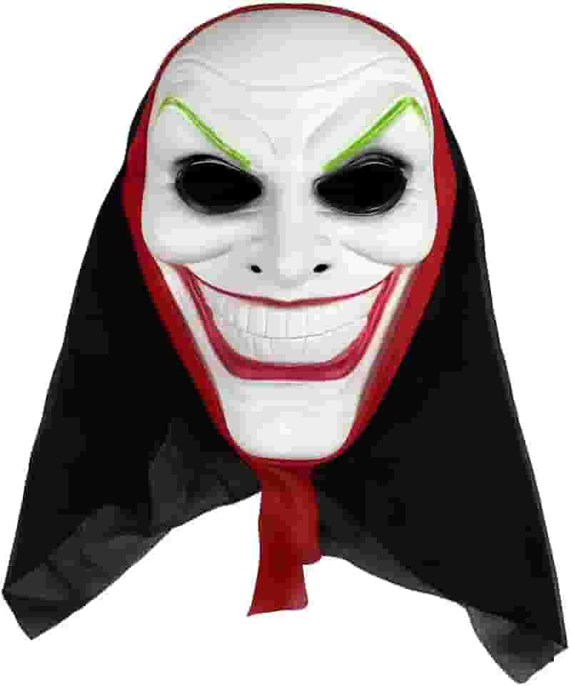 Máscara do Coringa Assustador Halloween – Fantasia Vilão Príncipe Palhaço do Crime com Sorriso Sinistro, Cobre Todo o Rosto, Leve e Confortável para Festas, Cosplay e Decoração