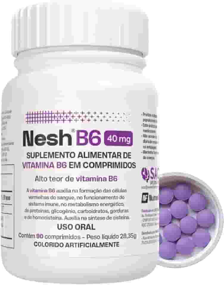 Nesh B6 40mg - Vitamina B6 | Piridoxina - 90 Comprimidos