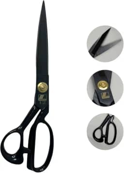 Tesoura Alfaiate Costura Reforçada Titanium Profissional 12" Artesanato Teflon Cortar Tecido Aço Alemão Crina de Cavalo Tapeceiro