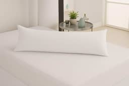 Travesseiro De Corpo Xuxinho Com Capa Micro Percal 200 Fios Enchimento 100% Silicone Tamanho Compacto, Elegância Para Quartos E Salas. (Branco)