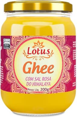 Manteiga Ghee com Sal Rosa do Himalaya - Lotus - 200g - Ayurveda - Manteiga Indiana Zero Lactose
