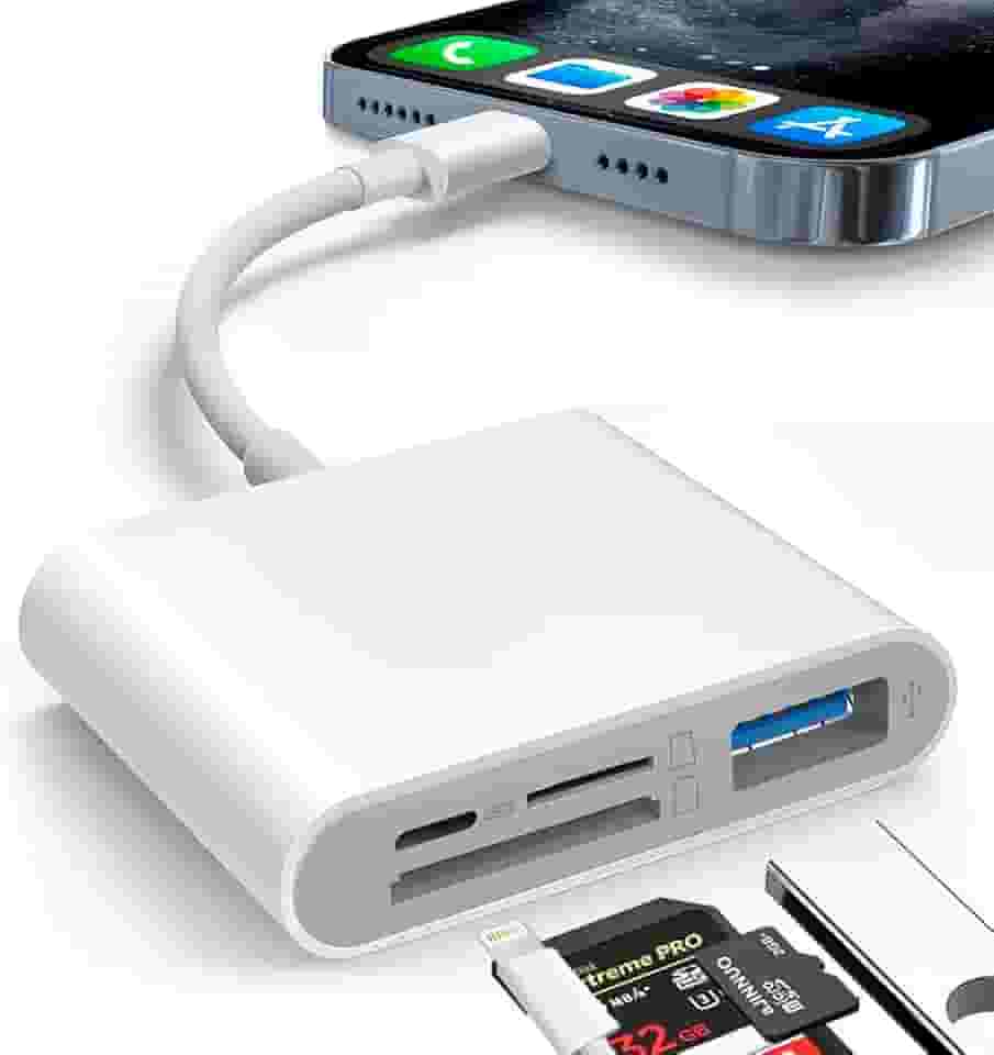 Adaptador Leitor Cartão Sd Tf Usb 3.0 Para iPhone 14 13 12 11 XS X 8 E iPad Câmera Lightning para USB OTG