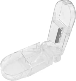 Cortador de Comprimidos 2 em 1 com Lâmina Afiada Inox (Transparente)