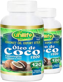 Kit 2 Óleo de Coco Extra Virgem Unilife 120 Cápsulas