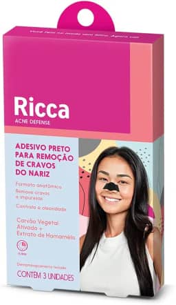 Ricca Adesivo Preto Para Remoção de Cravos Do Nariz Acne Defense