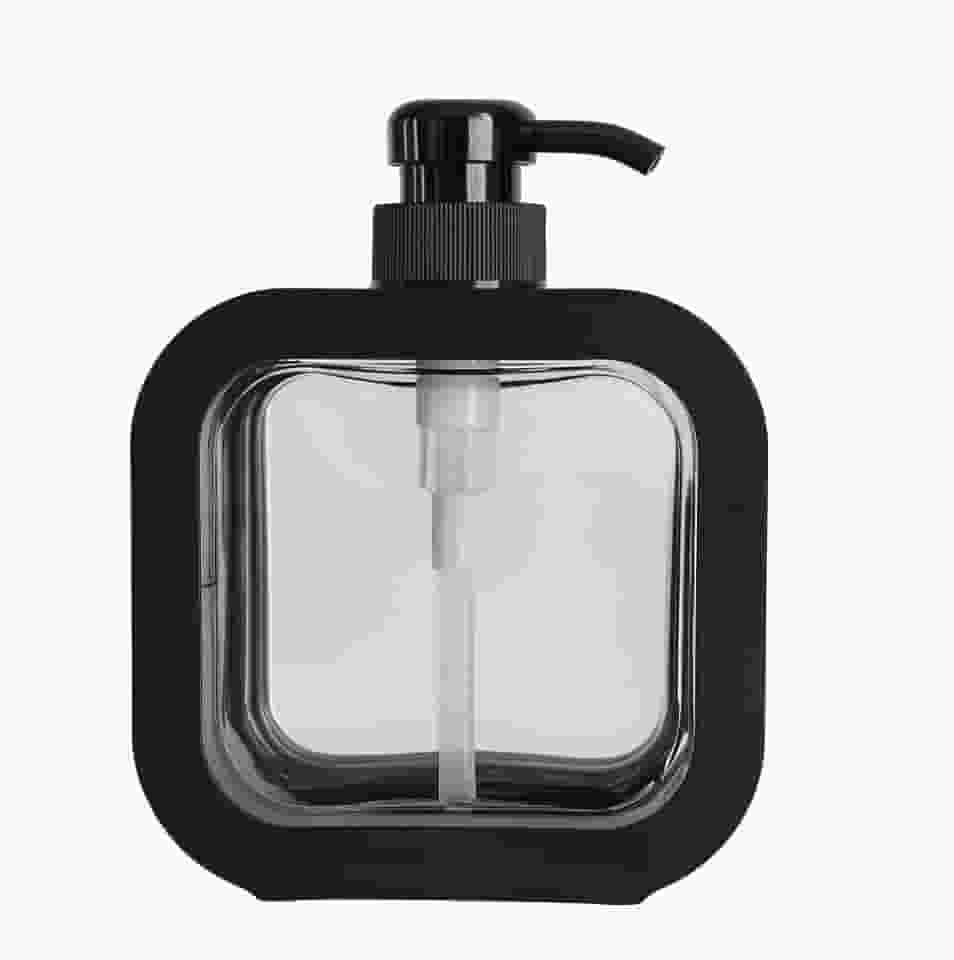 Porta Sabonete Líquido, 500ml, Plástico, Design Moderno (Preto)