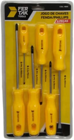 Jogo De Chave De Fenda/Philips 6 Chaves Imantadas Fertak