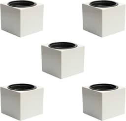 Kit 5 Vasos Autoirrigáveis Liso Minimalista Cor Preto Creme Rosa Salmão Creme Planta Hortaliça Decoração (Cinza Claro)