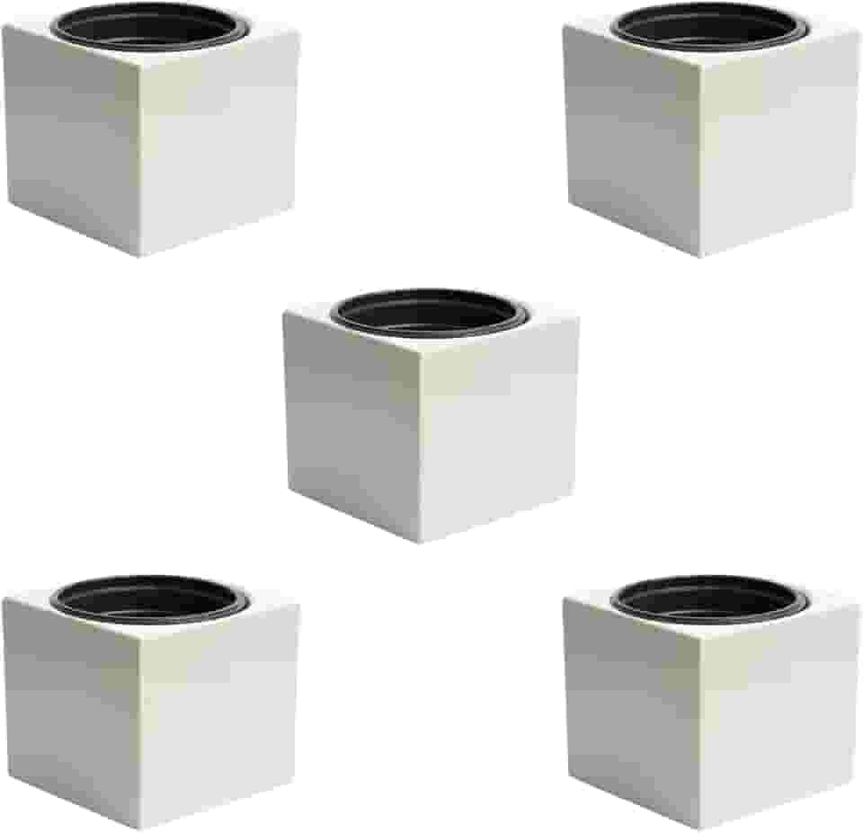 Kit 5 Vasos Autoirrigáveis Liso Minimalista Cor Preto Creme Rosa Salmão Creme Planta Hortaliça Decoração (Cinza Claro)