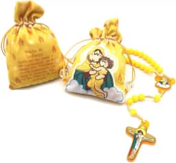 Terço Infantil Mãe Rainha Com Saquinho