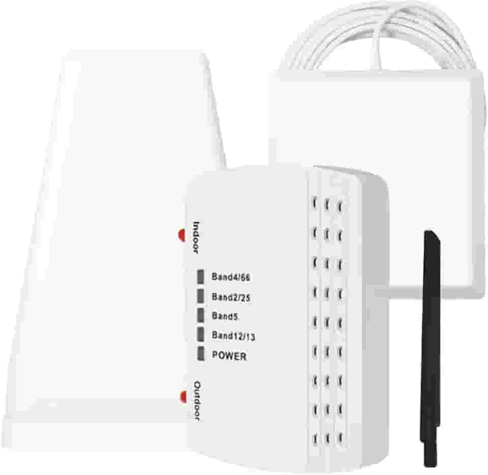 Amplificador de celular para casa, até 6200 pés quadrados, amplificador de sinal de celular com 2 antenas internas para banda 66/2/4/5/12/17/13/25, Boost 4G 5G LTE para todas as operadoras dos EUA