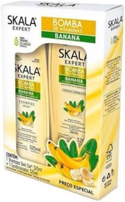 SKALA Kit Shampoo + Condicionador Bomba De Vitaminas Banana 650 Ml 2 Unidades Skala