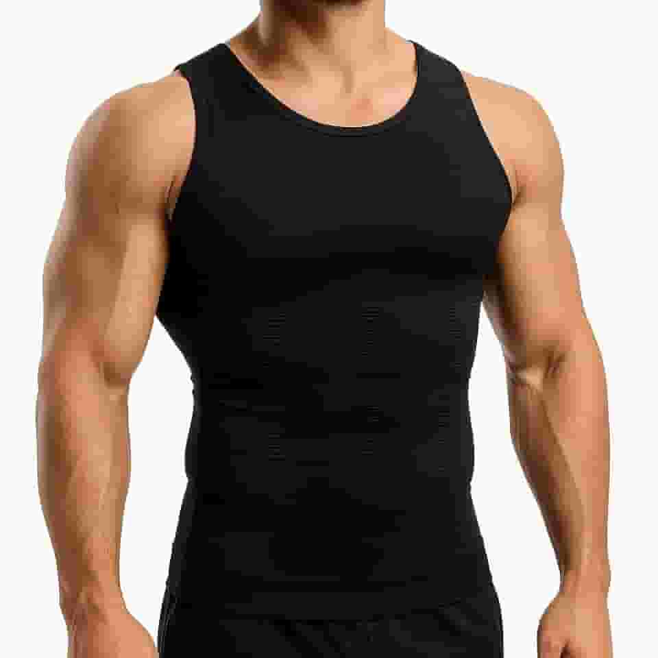 Cinta Masculina Modeladora Regata Slim com Compressão e Suporte Abdominal - Tamanho XL