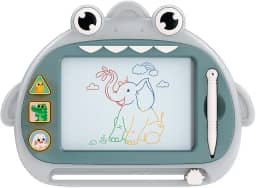 Zippy Toys, Lousa Mágica 27cm x 20cm com Carimbos e Caneta - Tubarão