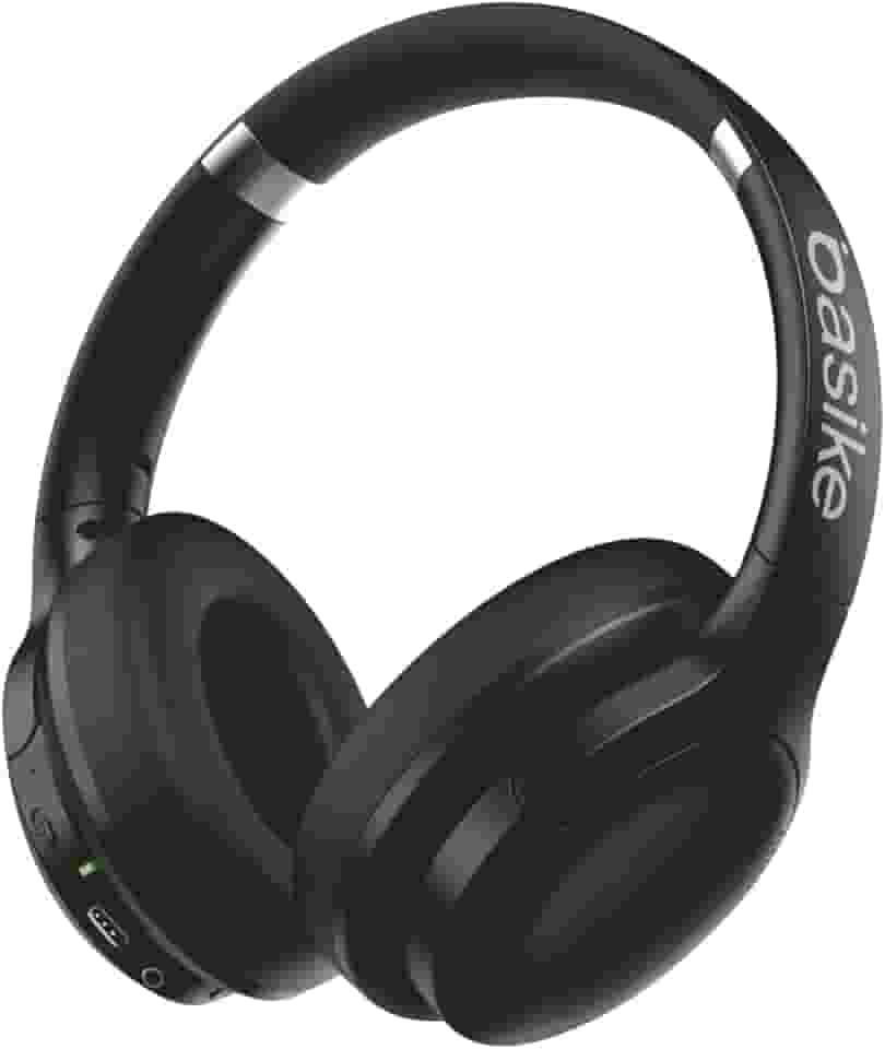 Basike Fone de Ouvido Bluetooth, ANC Cancelamento de Ruído Ativo Headphone Bluetooth 5.3+EDR, Som Surround 3D, Headset com Microfone, Certificação Hi-Pure Audio, 30 horas reprodução, Y6 (Preto)