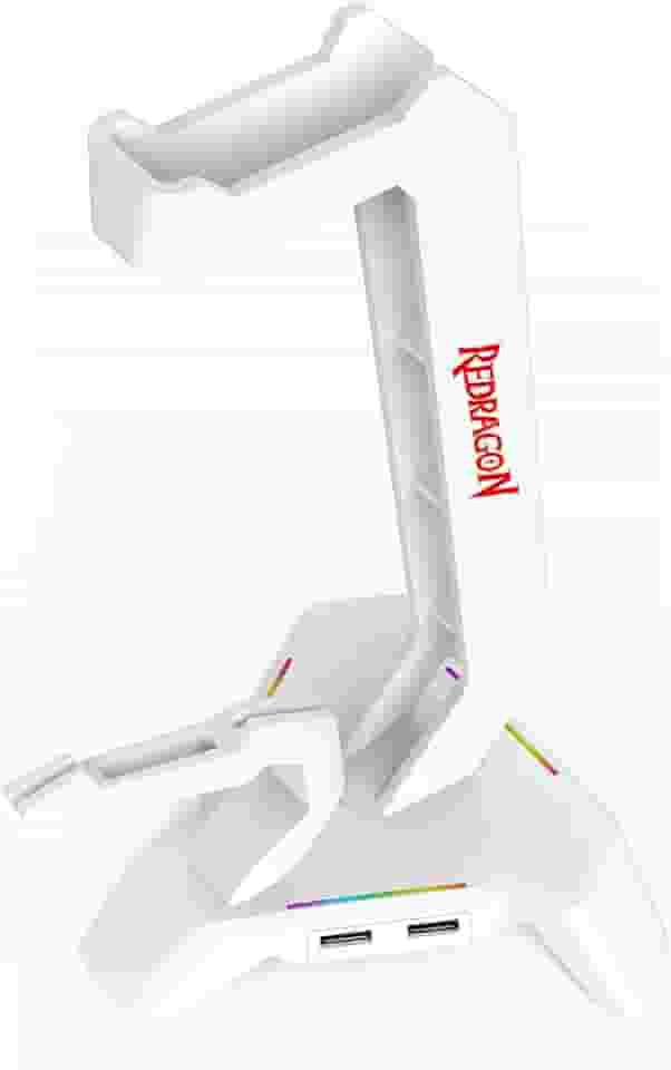 Suporte para headset com mouse Bungee e Hub Redragon Scepter Elite Branco