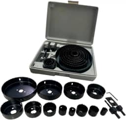 Kit Jogo Serra Copo Para Madeira Gesso Com 16 Peças 19 a 127mm Com Estojo Profissional