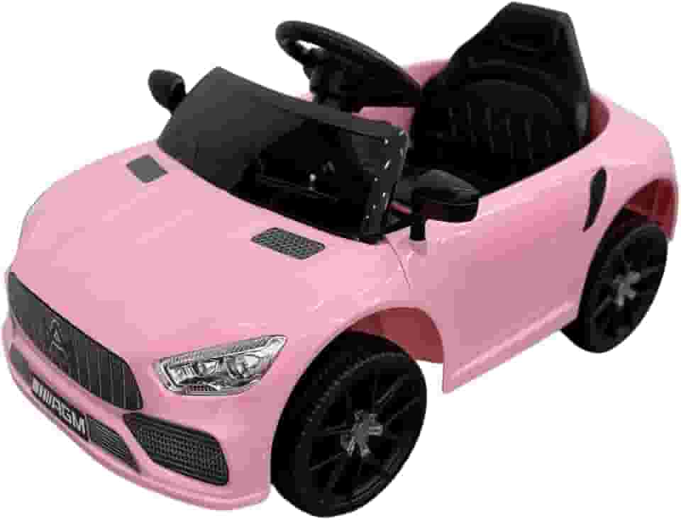 Bang Toys - Carrinho Elétrico Infantil Striker X9 12V - com Luzes de LED, Sons, Entrada USB/MP3, Controle Remoto - Suporta até 30kg - Cor Rosa