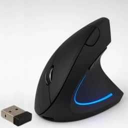 Mouse Vertical Ergonômico Sem Fio Recarregável RGB DPI Ajustável USB 2.4G Compatível com Windows Mac Redução deTensão no Pulso