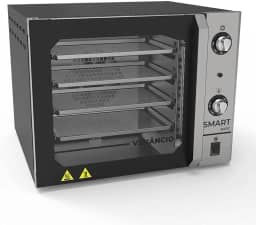 Forno Turbo Convector Elétrico Smart Basic 4 Esteiras Preto e Painel Inox FCSB4E - Venâncio 220V