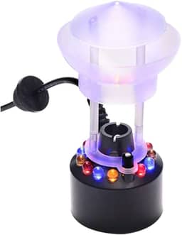 Fabricante de névoa de festa de Halloween, Nebulizador ultrassônico com moldura à prova d'água 12 LED vermelho amarelo e azul luzes piscantes para decoração de Halloween fonte de água lagoa nebulosa e vaso de tanque de peixe Bir