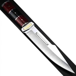 Faca Artesanal para Churrasco com Cabo em Madeira Rubi, Lâmina em Aço Inox
