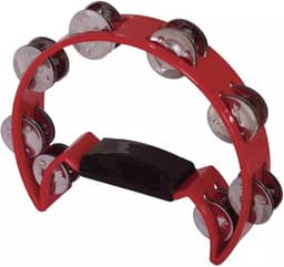 Pandeirola Pandeiro Meia Lua Cajon Percussão (VERMELHO)