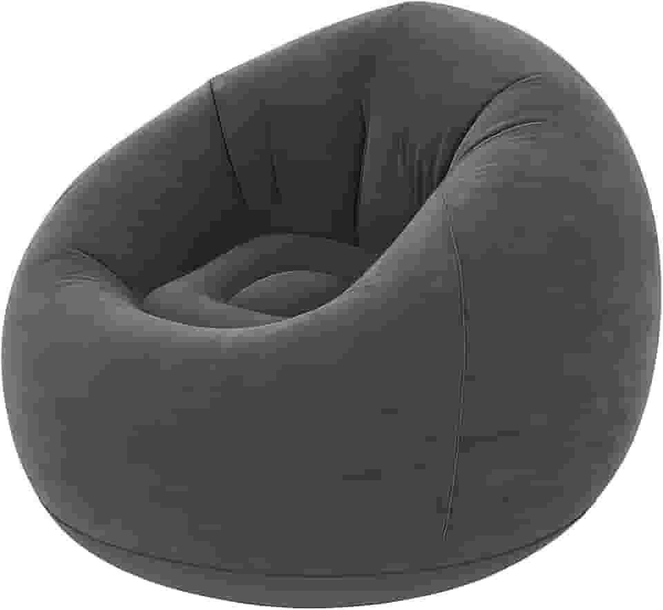 Sofá Poltrona Puff Inflável Deluxe Aveludado Gigante - Impermeável, 100kg, Bomba Inclusa, Conforto Interno, Design Moderno e Portátil