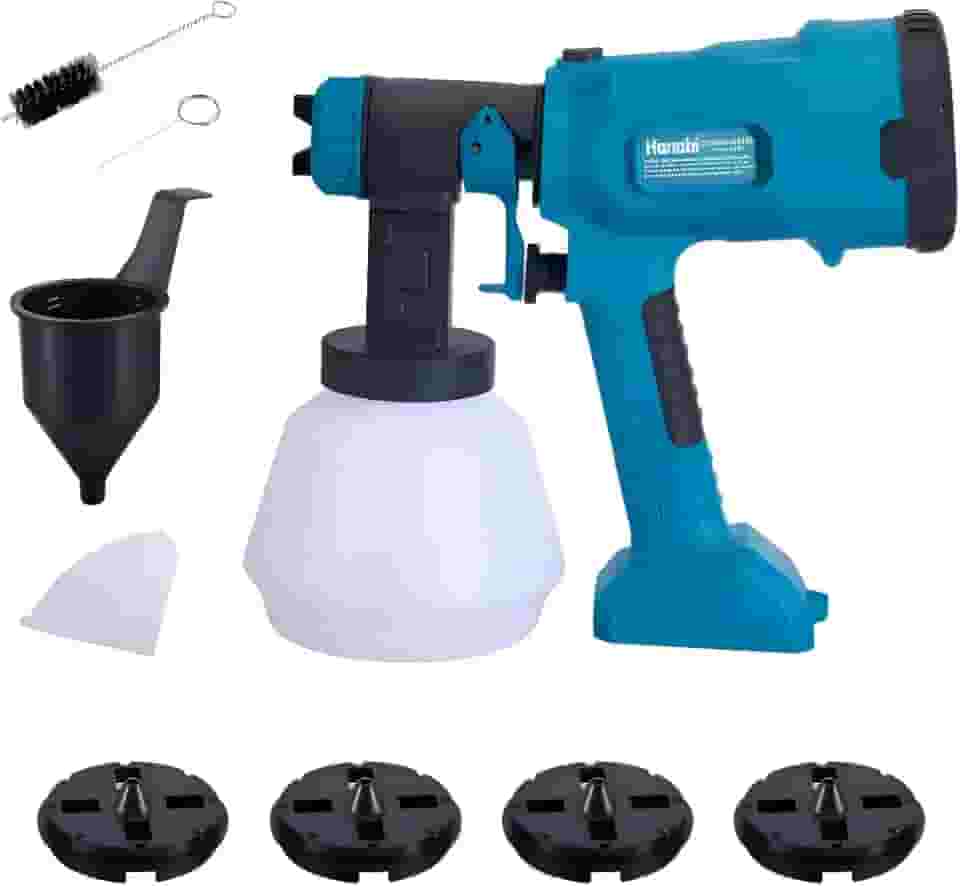 Hanabi Pistola de Pintura Eletrica 110V Profissional 960W 1000ml com Bico 3 Regulações de Spray e Empunhadura Emborrachada