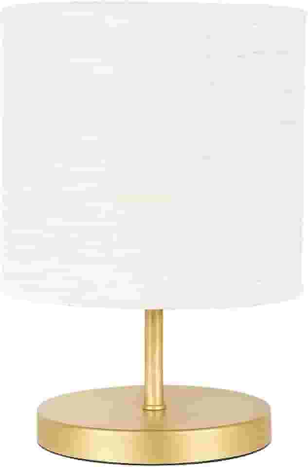 Abajur Moderno de Linho Bege – Cúpula Cilíndrica