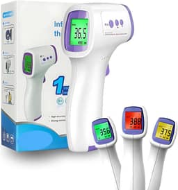 Termômetro Infravermelho Digital Premium 3 em 1 Sem Contato Alta Precisão para Testa Corpo Líquidos e Alimentos com Visor LCD e Alarme de Febre