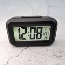 Mini Relógio Despertador de Mesa Digital inteligente Com Botão de Soneca Calendário Temperatura Luz Noturna - Tubarão Stores. (Preto)