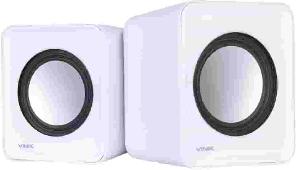CAIXA DE SOM 2.0 USB 5V 2X 1W COM CONTROLADOR DE VOLUME BRANCA – VS-01B – VINIK