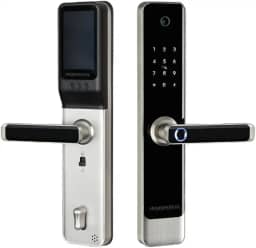 Fechadura Inteligente Wifi com Câmera e Campainha de Embutir Abertura por Biometria, Senha, Tag, Chave e Remotamente por APP, Função Interfone após Acionamento da Campanhia Áudio Vídeo Novadigital