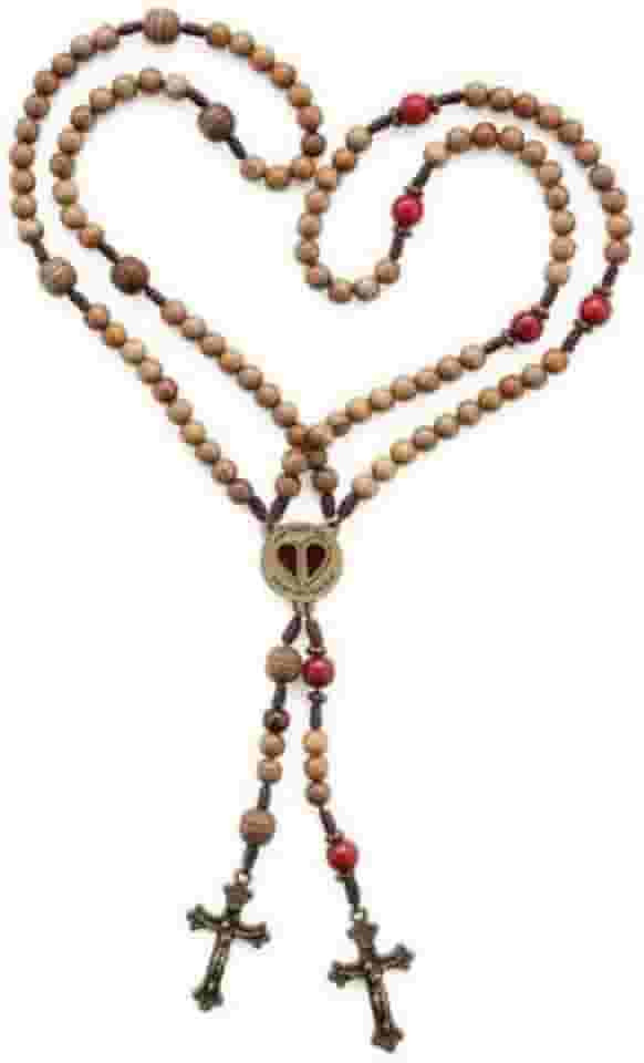 Terço do Casal Madeira Imbuia 8mm