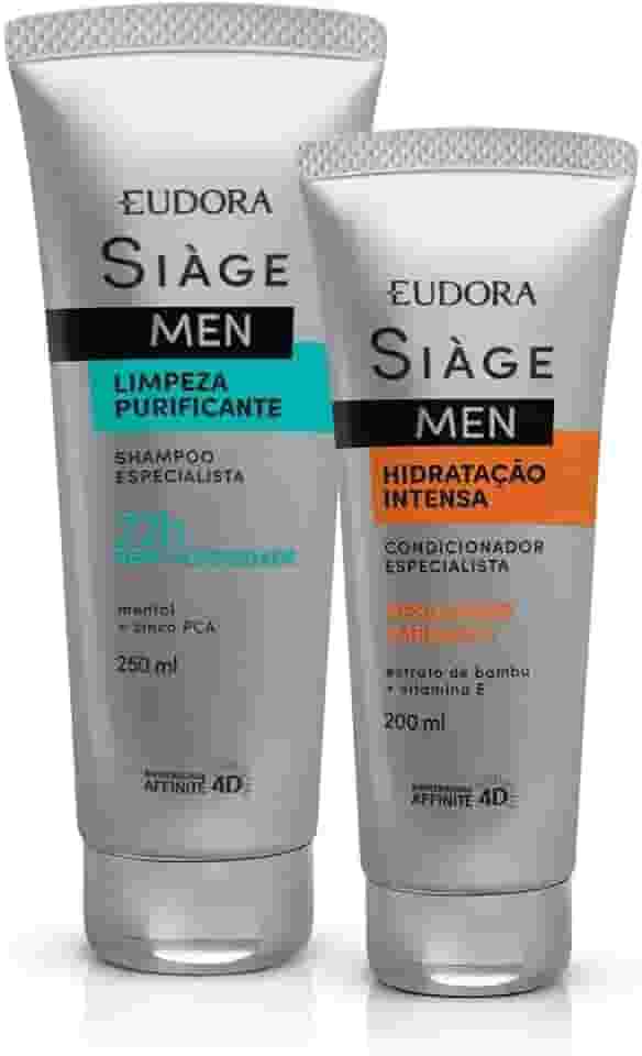 Eudora Kit Siàge Men: Shampoo Limpeza Purificante 250ml + Condicionador Hidratação Intensa 200ml